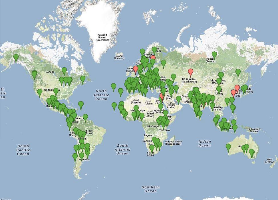 World Migratory Bird Day 2014 Event Map