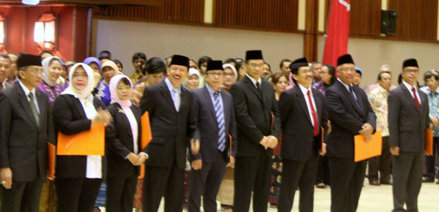 The new director-generals line up at their inauguration last week. Photo: Sapariah Saturi