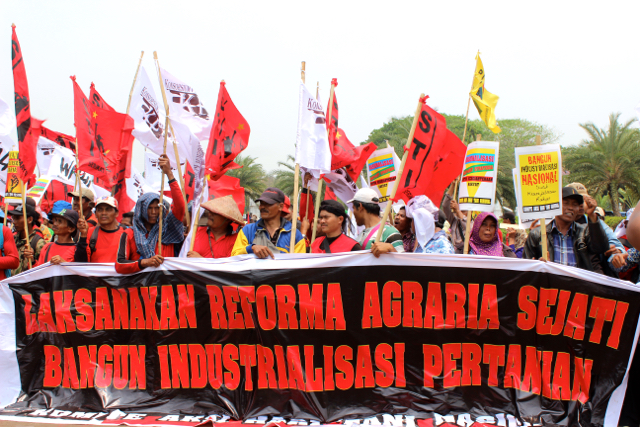 Aksi Hari Tani di Jakarta. Foto: Sapariah Saturi