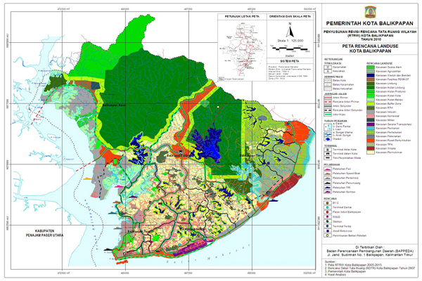 Peta usulan revisi RTRW 2011-2031 setelah ada perluasan KIK. Sumber peta: Pemerintah Kota Balikpapan