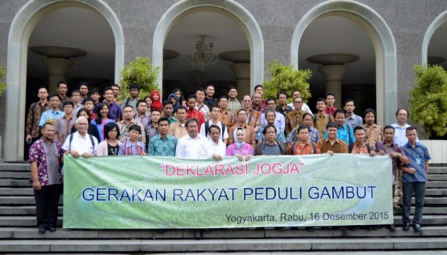 Deklarasi Jogja berkomitmen mengatasi permasalahan lahan gambut. Foto: Dokumen UGM