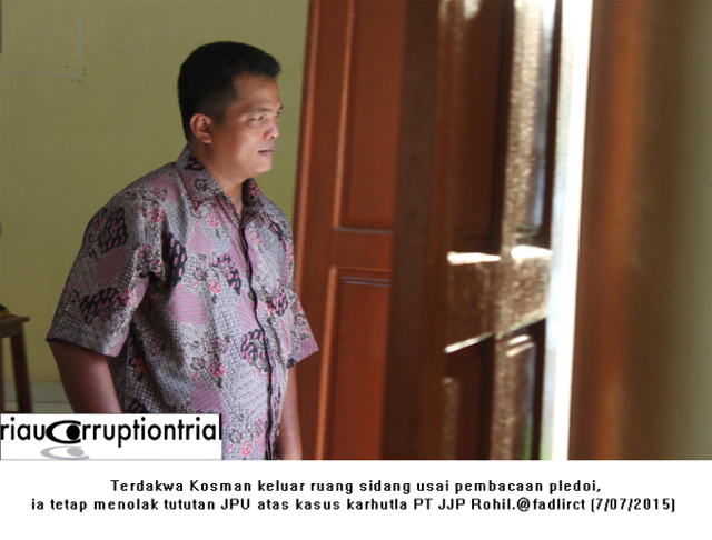 Kosman Siboro, dari PT JJP, kala banding malah hukuman menjadi lebih berat di PT Pekanbaru. Foto: RCT