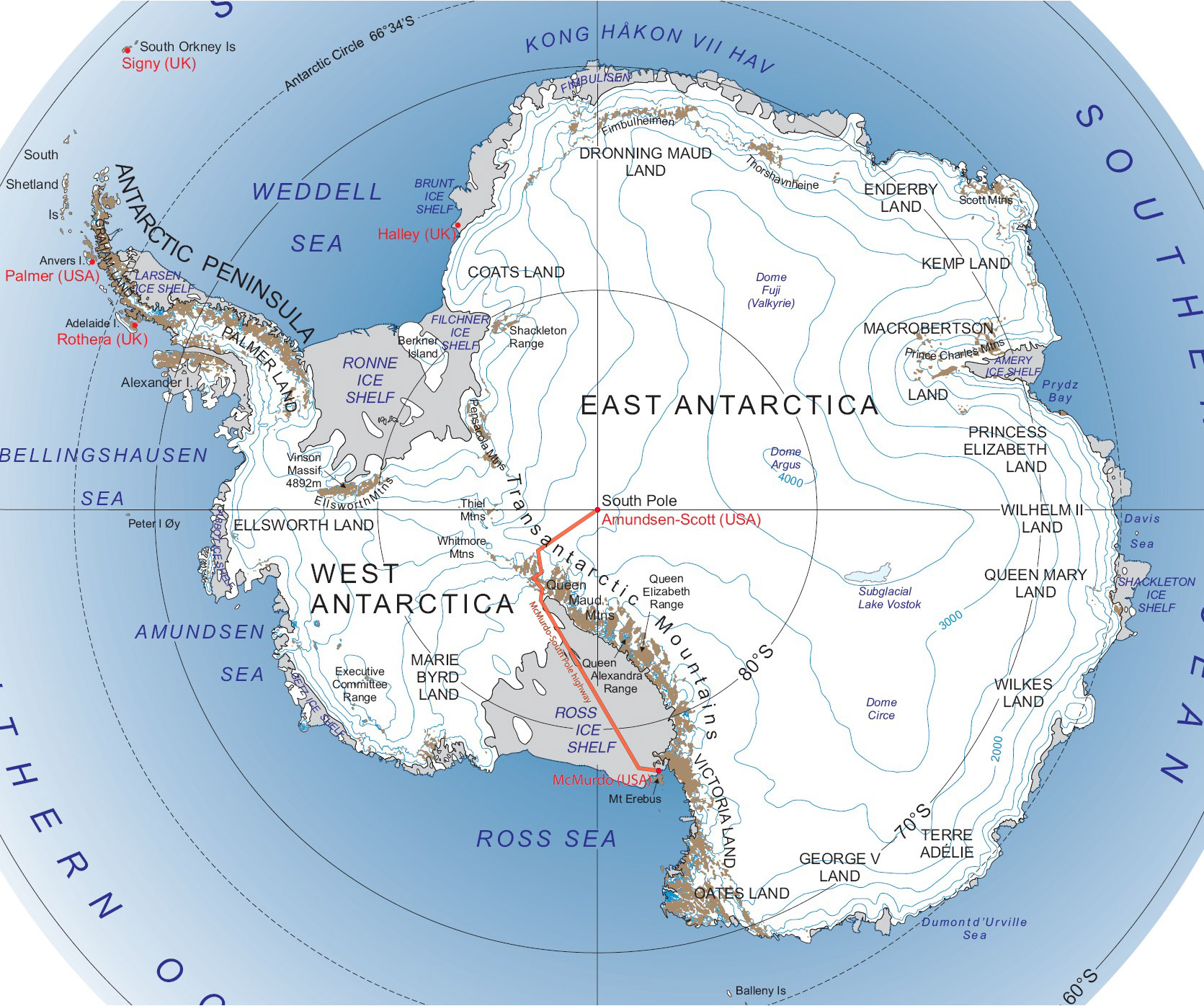 Peta Antartika. Sumber: Wikipedia Commons