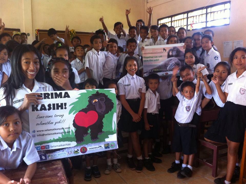 Hari Macaca di SD GMIM Kasawari Bitung. Foto : Yayasan Selamatkan Yaki