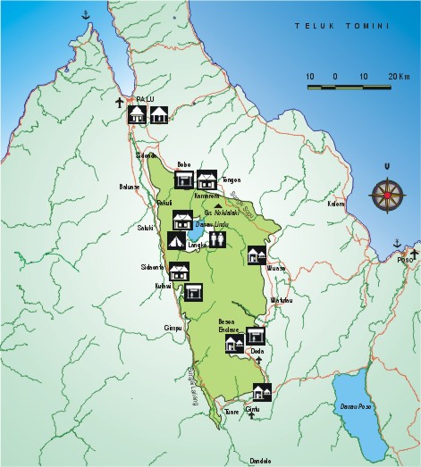 Peta Taman Nasional Lore Lindu. Sumber: Dephut.go.id