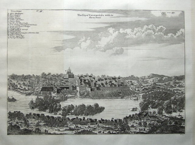 Gambaran Kota Palembang pada 1659. Sumber: Wikipedia
