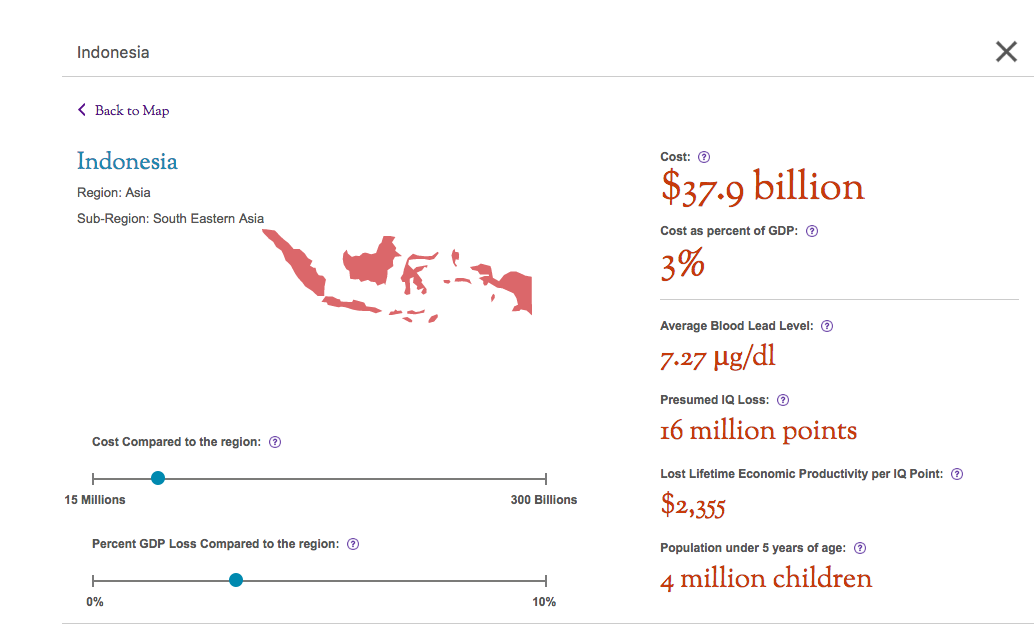Peta Dampak Timbal di Indonesia 