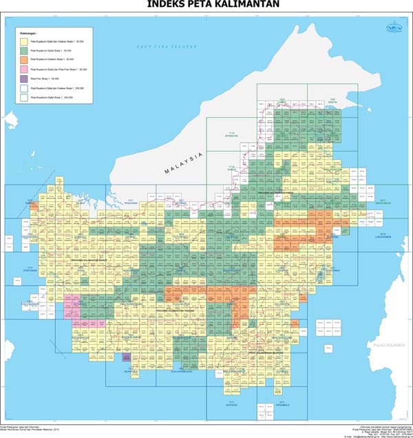 Indeks Peta Kalimantan. Sumber: BIG