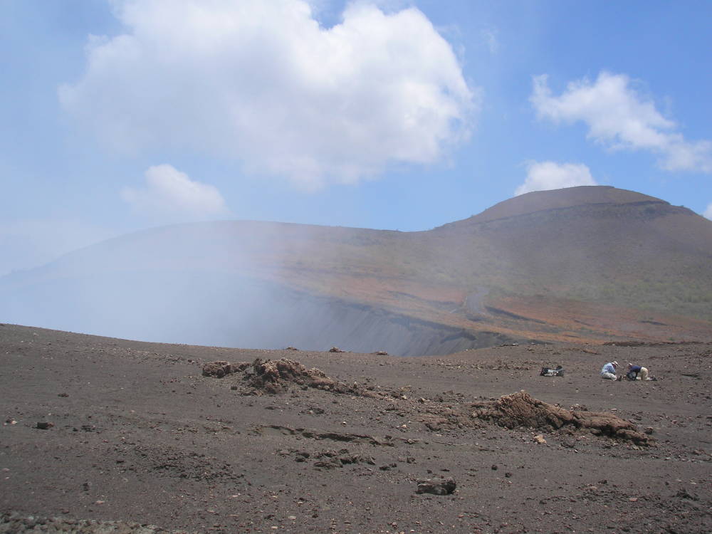 Penampakan Gunung Api Masaya yang bertahan hidup pada suhu 42 derajat Celcius. Sumber: Erenler 2015