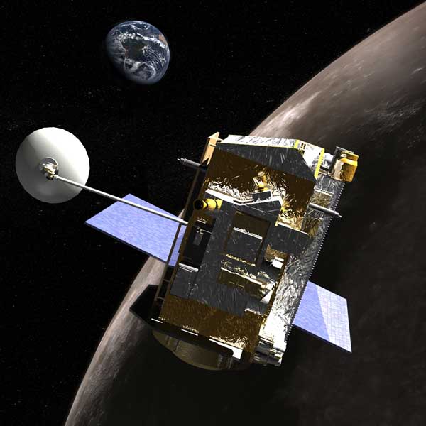 Lunar Reconnaissance Orbiter (LRO) yang berada di orbitnya di Bulan. Foto: LROC/Iroc.sese.asu.edu