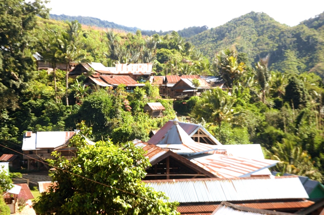 Kampung Longa nampak-kubah masjid diantara atap rumah penduduk. Pada 2014, wilayah ini jadi patok survei pengembang. Foto: Eko Rusdianto