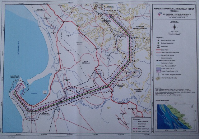 Peta wilayah rencana pembangunan PLTU dan jaringan transmisinya. Foto: Dedek Hendry