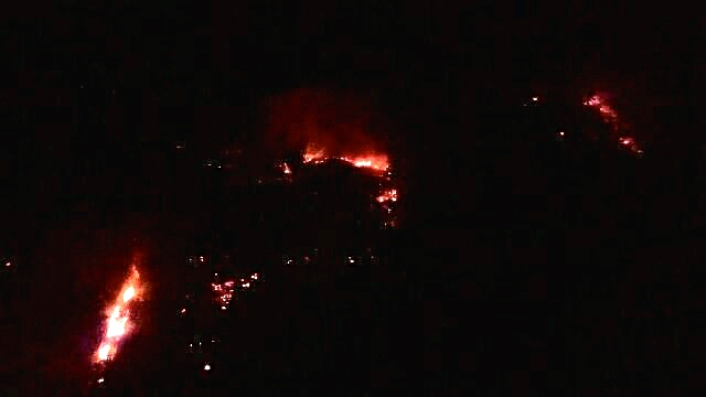 Hingga Rabu malam, kebakaran hutan di Lembah Harau, belum bisa dipadamkan. Foto: Vinolia
