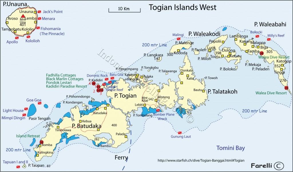 Peta Kepulauan Togian | Sumber: Togean.net