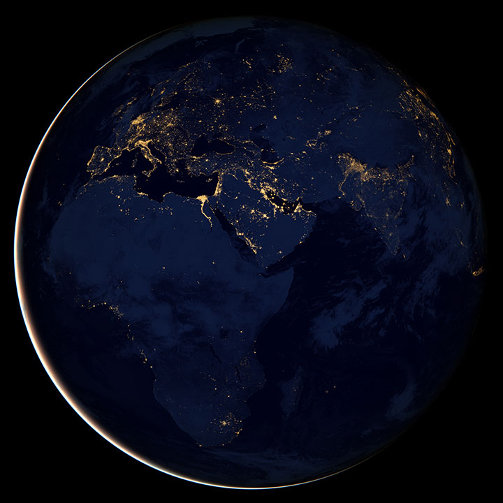 Night lights, big cities. Foto: NASA