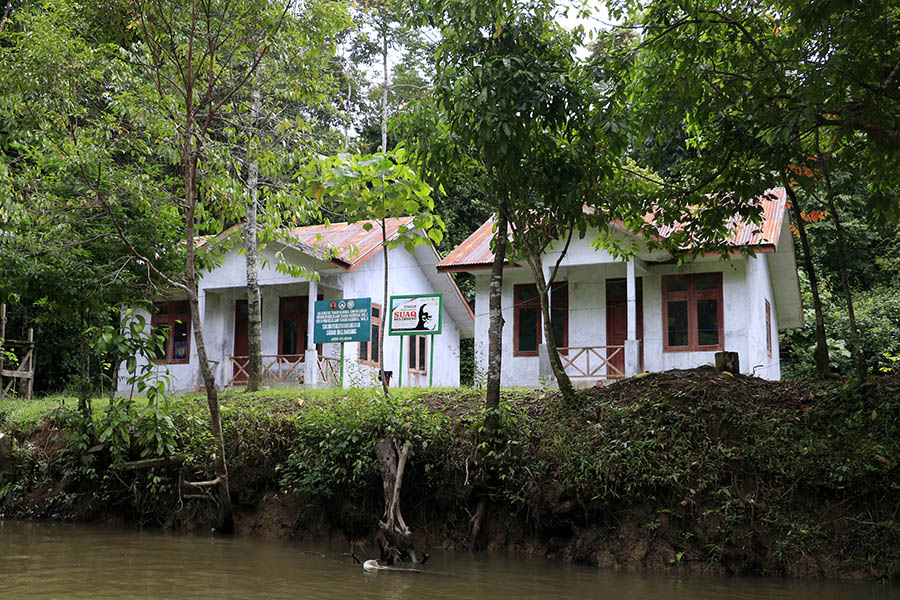 Bangunan penelitian di Suaq Belimbing | Foto: Junaidi Hanafiah/Mongabay Indonesia