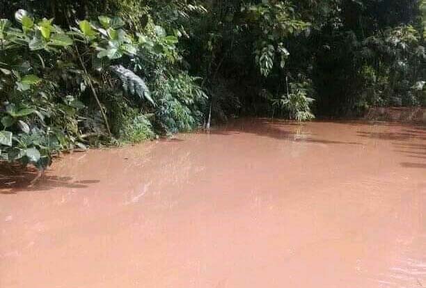 Air Kali Deha, berubah keruh setelah banjir lumpur. Foto: Brosel Muri