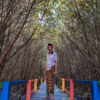 Aziil Anwar, di hutan mangrovenya. Foto: Agus Mawan/ Mongabay Indonesia
