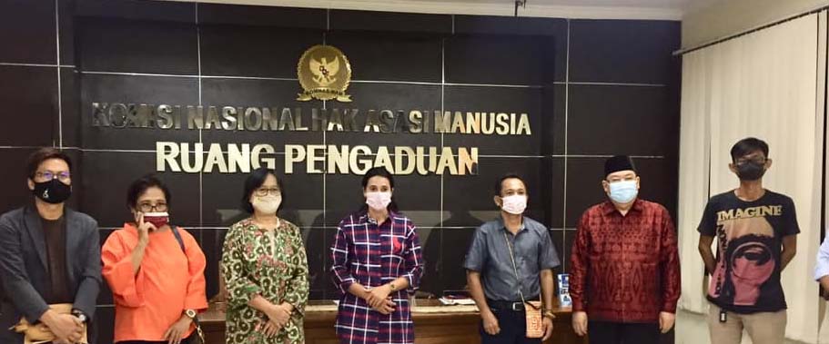 Effendi Buhing, bersama Koalisi untuk Keadilan Kinipan mengadu ke Komnas HAM di Jakarta. Foto: Koalisi untuk Keadilan Kinipan