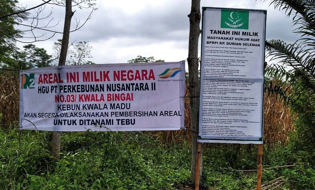 Masyarakat Adat Rakyat Penunggu dan PTPN II yang berkonflik lahan di Langkat, Sumut. Foto: Ayat S Karokaro/ Mongabay Indonesia