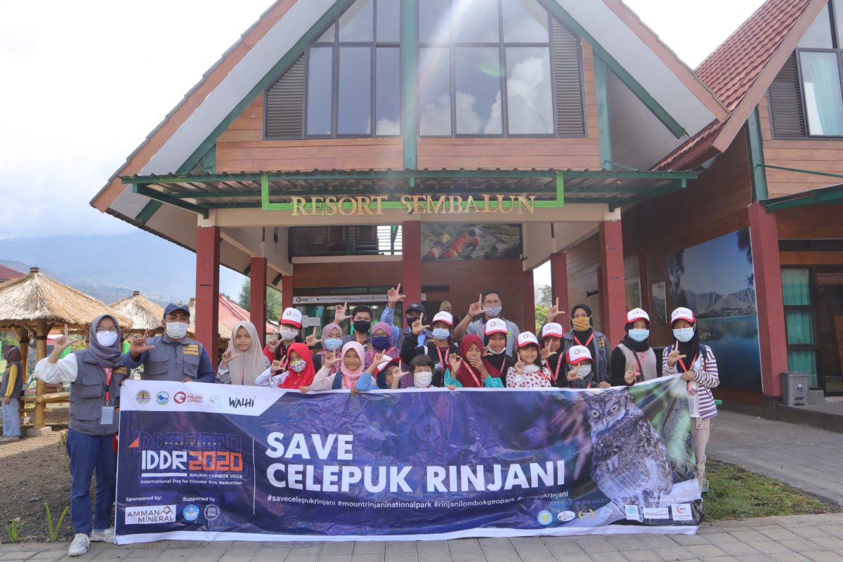Para pelajar SD dan SMP yang mengikuti edukasi Celepuk Rinjani yang diselenggarakan Balai TNGR dan Geopark Rinjani Lombok. Foto: Fathul Rakhman/Mongabay Indonesia