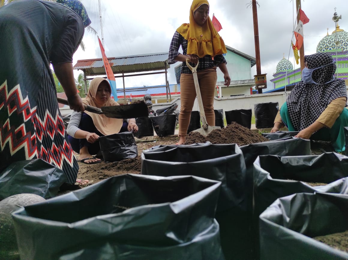 Para perempuan mulai kembali menanam. Foto: Aseanty Pahlevi/ Mongabay Indonesia