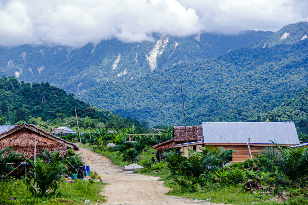 Kawasan pengungsian Meli. Nampak cakaran longsoran gunung makin membesar dan mencapai puluhan titik. Foto: Eko Rusdianto/ Mongabay Indonesia