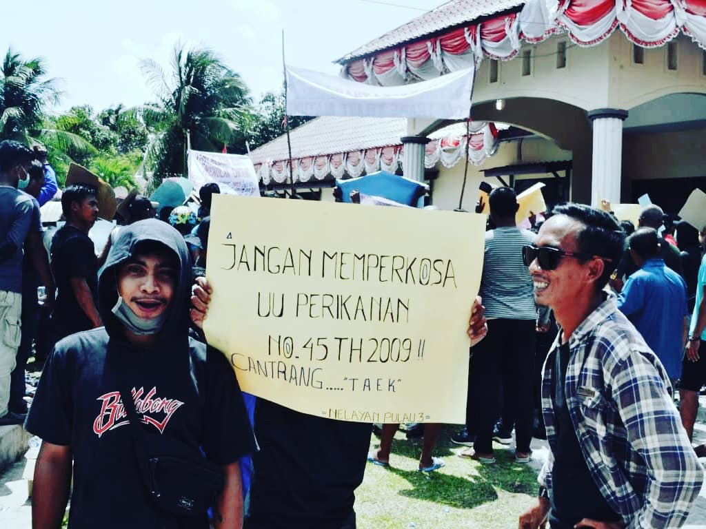 Nelayan Natuna protes izin kalap cantrang. Foto: Yoga E Sahputra/ Mongabay Indonesia