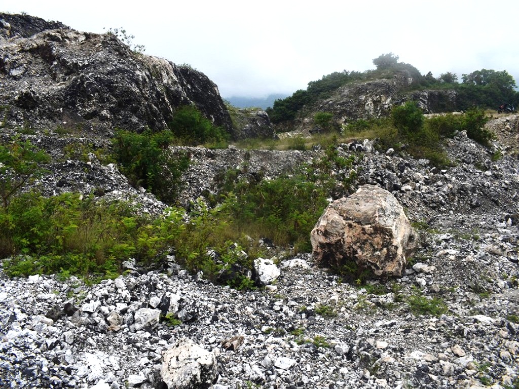 Bebatuan bekas tambang mangan yang masih berserakan di lokasi tambang mangan di Lingko Neni, Desa Satar Punda,Kecamatan Lamba Leda,Kabupaten Manggarai Timur,NTT. Foto : Ebed de Rosary/Mongabay Indonesia.