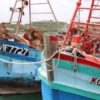 Dua kapal ikan asing ilegal berbendera Vietnam yang diamankan saat mencuri ikan di WPPNRI 711 Laut Natuna Utara pada 29 Maret 2021 oleh Kapal Pengawas Perikanan Orca 03 ini gunakan alat tangkap ikan pair trawl. Kapal dengan nomor lambung KG 9307 TS dan KNF 7727 ini, kini berada di Pangkalan Pengawasan Sumber Daya Kelautan dan Perikanan (PSDKP) Kota Batam beserta 21 anak buah kapal (ABK) berasal dari Vietnam. Foto : KKP