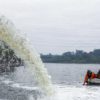 Limbah cair salah satu pabrik kertas yang mengalir ke Kali Porong di Kabupaten Mojokerto. Foto: A. Asnawi/ Mongabay Indonesia