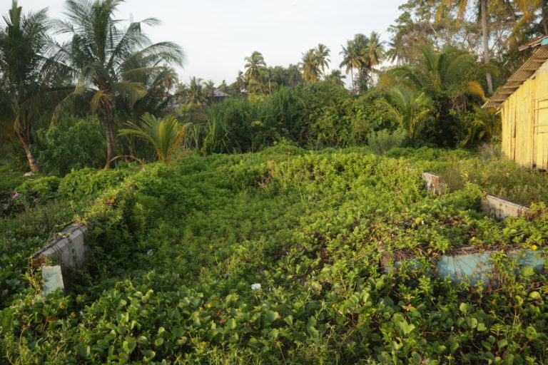 Rumah yang roboh tinggl pondasi, karena abrasi di pesisir Pantai Ulakan. Foto: Jaka HB/Mongabay Indonesia