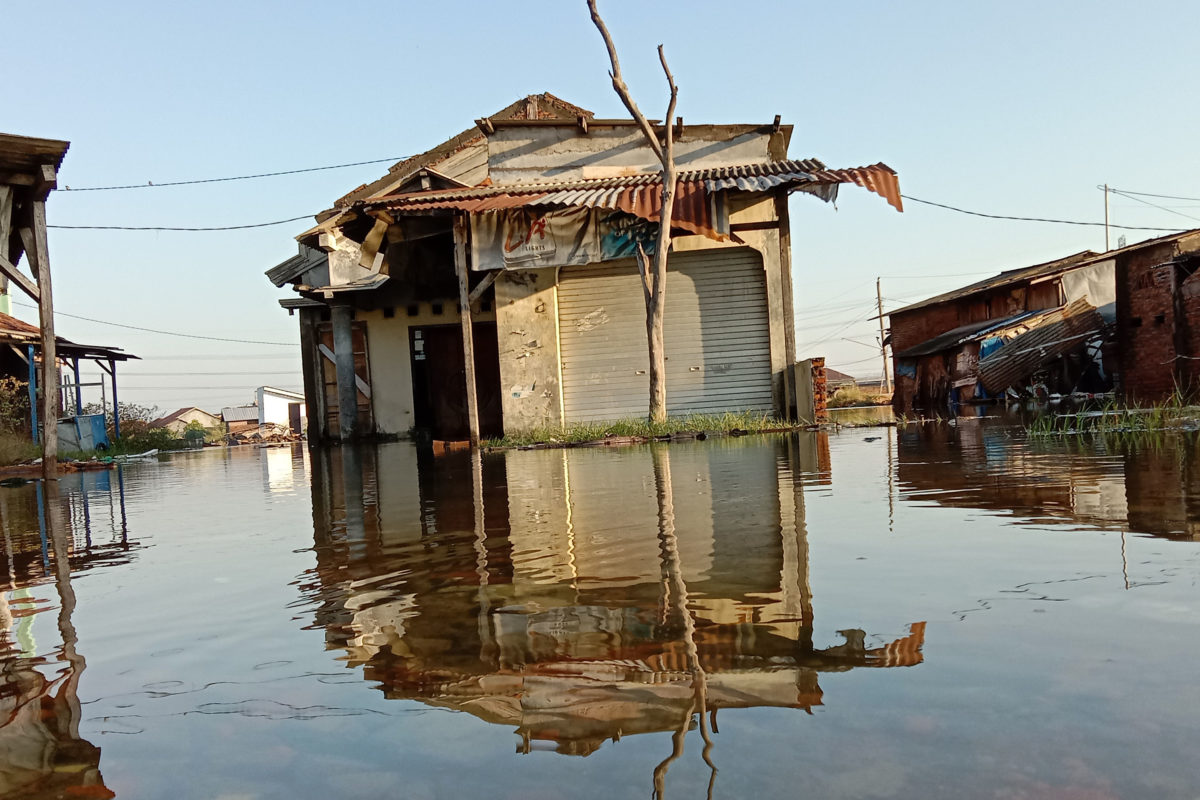 Banjir pasang air laut yang terjadi di pesisir utara Jawa. Kalangan arsitek sudah menemukan konsep bangunan, yang bisa 'anti' rob. Foto: A. Asnawi/ Mongabay Indonesia