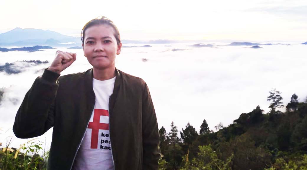 Agustina Pandiangan. Perempuan Adat Pandumaan Sipituhuta, pendiri 'So[o Baca Haminjon'. Foto: Barita Nes L/ Mongabay Indonesia