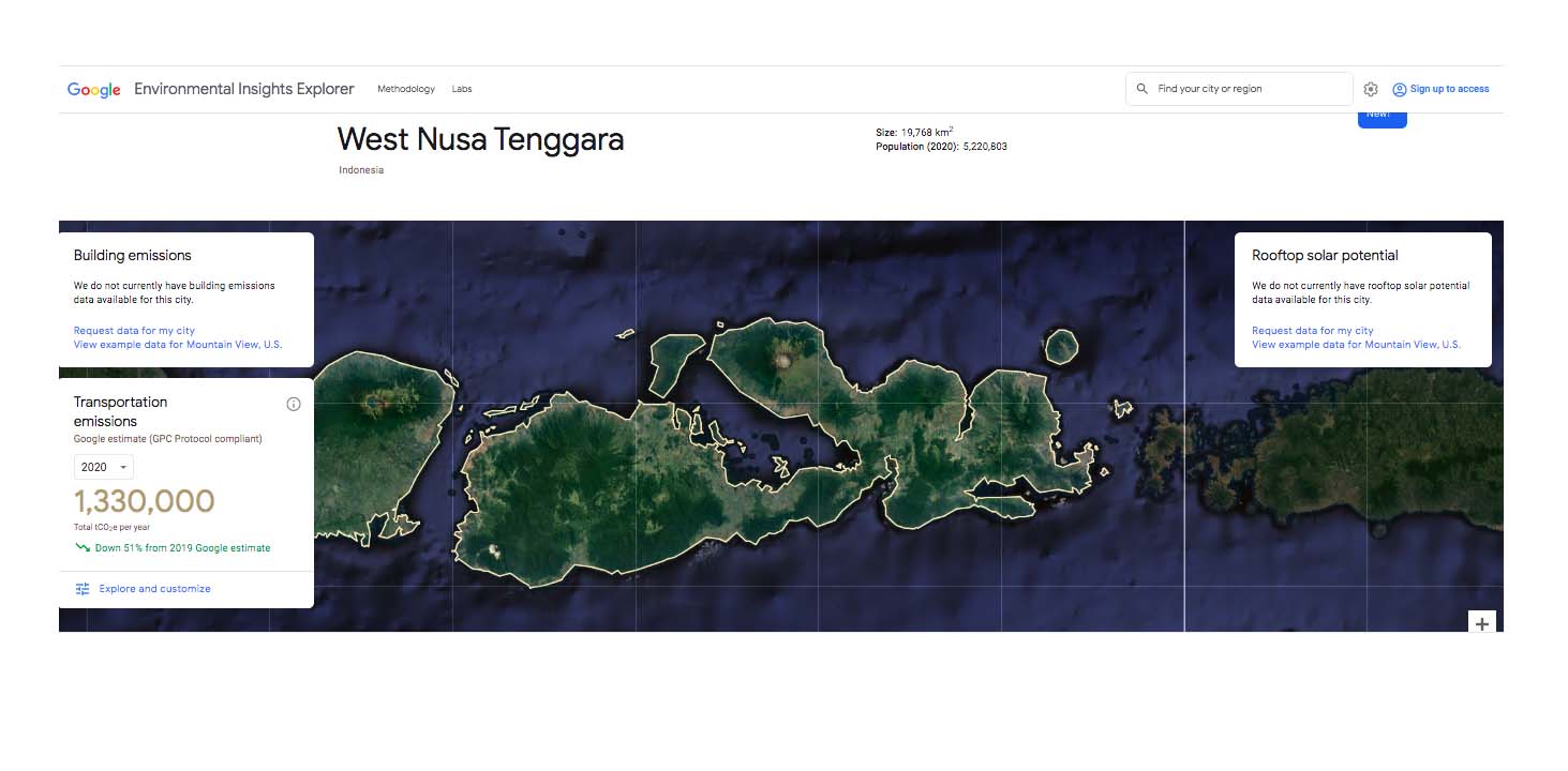 NTB, salah satu provinsi di ASEAN, yang pertama ada data emisi di EIE Google. Foto: Sapariah Saturi/ Mongabay Indonesia