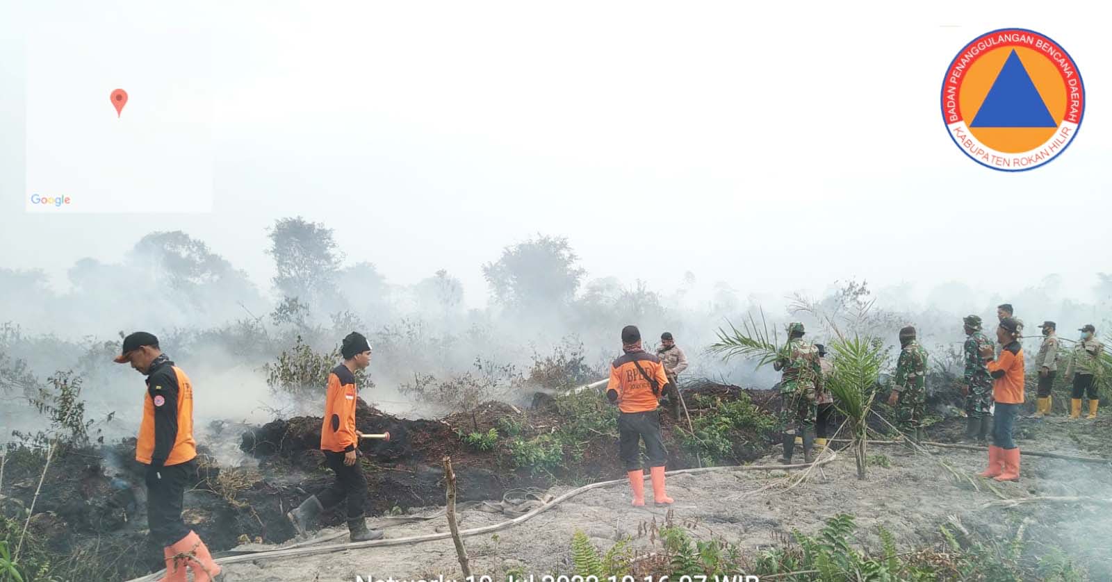 Kebakaran hutan dan lahan terjadi di Rokan Hulu, Riau,u. Setidaknya, dalam tahun ini Rokan Hulu sudah karhutla lebih 100 hektar. Foto: BPBD Rokan Hulu
