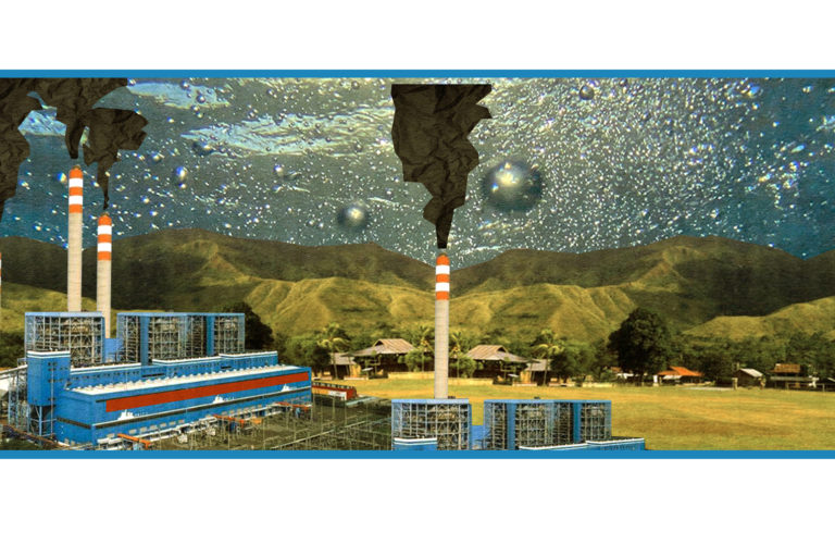 Ilustrasi. Pembangkit air, sebagai energi terbarukan di antara energi kotor, PLTU batubara.. Grafis: Agus Mawan/ Mongabay Indonesia