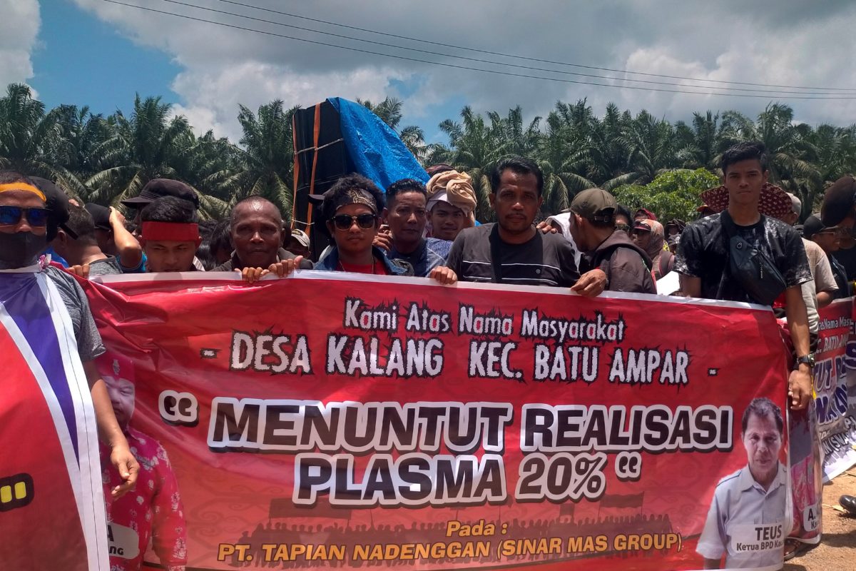 Aksi ribuan warga di Seruyan, tuntut plasma sawit. Foto: Budi Baskoro/ Mongabay Indonesia